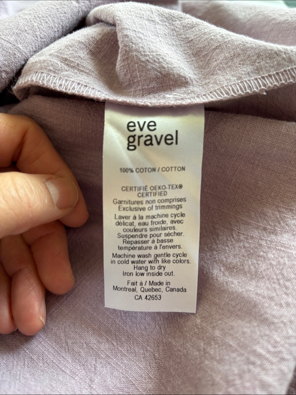 Eve Gravel Lavender Cotton Sundress with Wide Straps - Picture 8 of 13